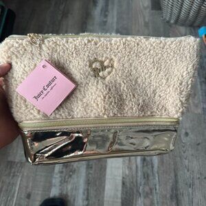 Juicy Couture Sherpa Cosmetic Bag – Gold Metallic Base – NWT